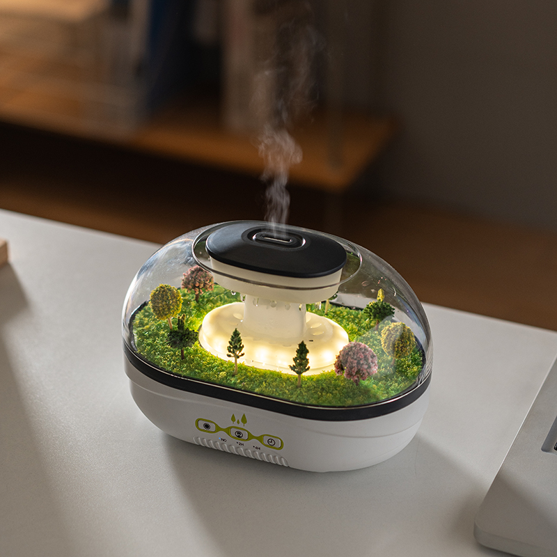 Ultrasonic Aroma Humidifier 400ml – Yminigo Raindrop™ Mist Diffuser with LED Touch Control & Quiet Operation - Image 3