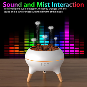 Yminigo V80 sound-activated diffuser mist dancing to music