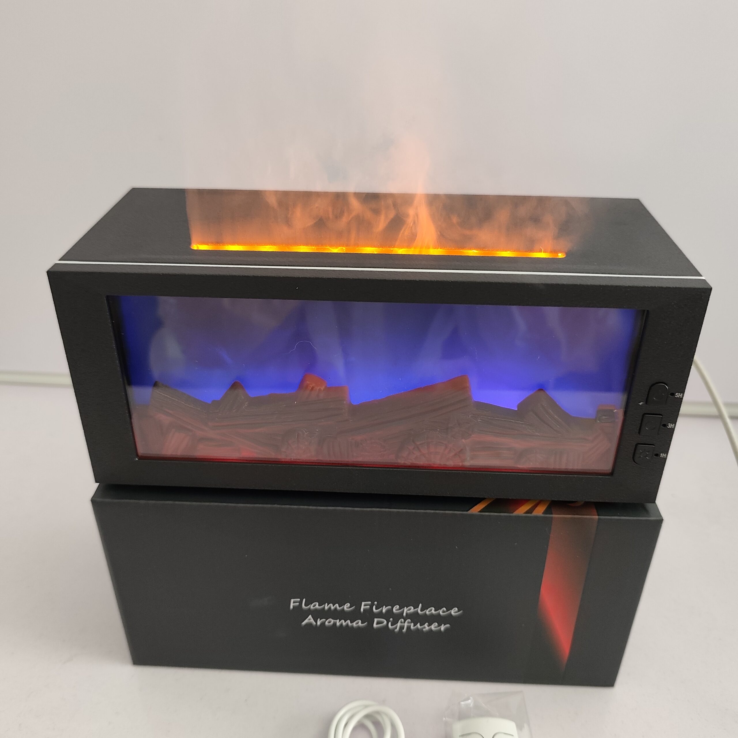Yminigo PW01 3D Flame Ultrasonic Humidifier – 300ml with Realistic Campfire Glow, 7-Color Lights & Remote Control - Image 4