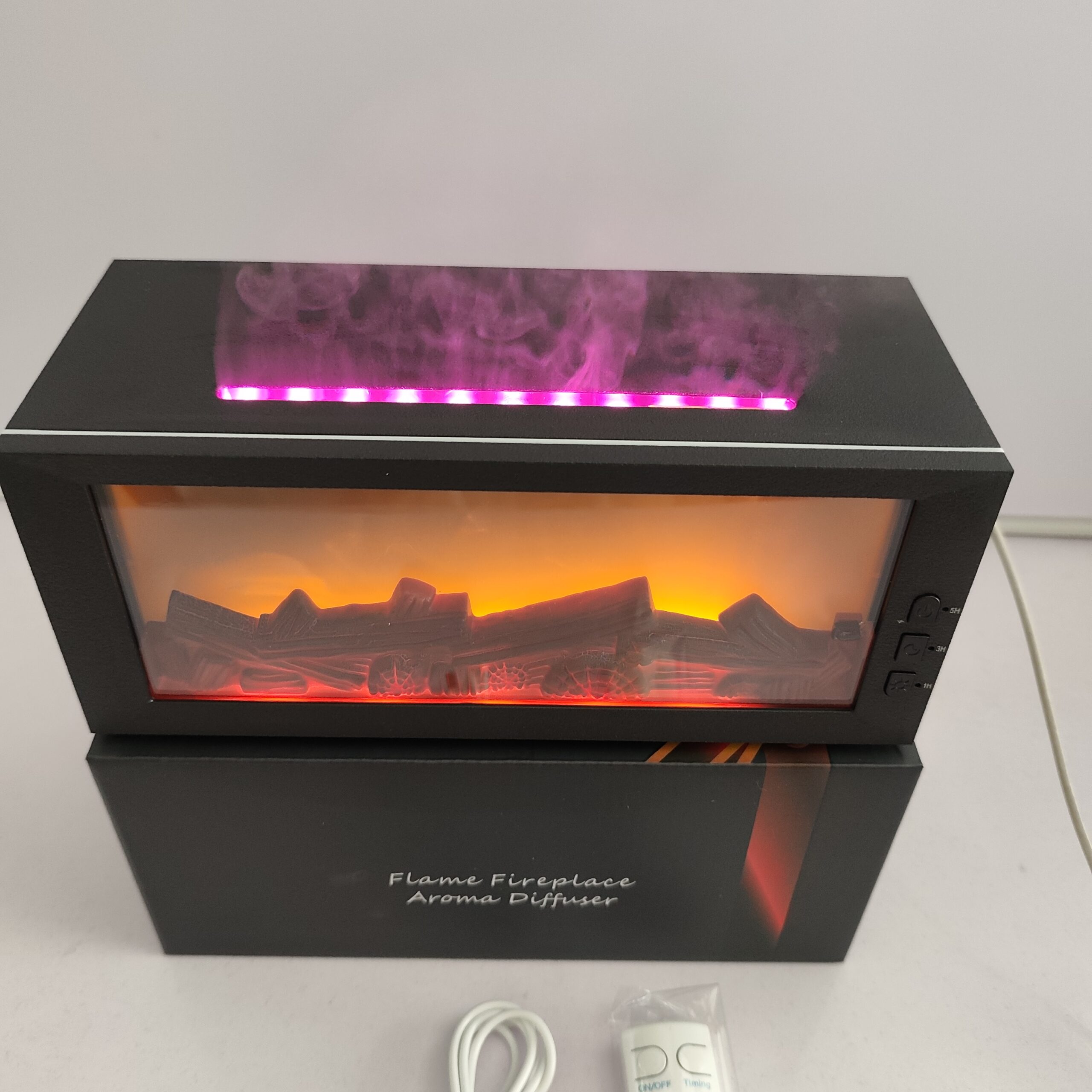 Yminigo PW01 3D Flame Ultrasonic Humidifier – 300ml with Realistic Campfire Glow, 7-Color Lights & Remote Control - Image 6