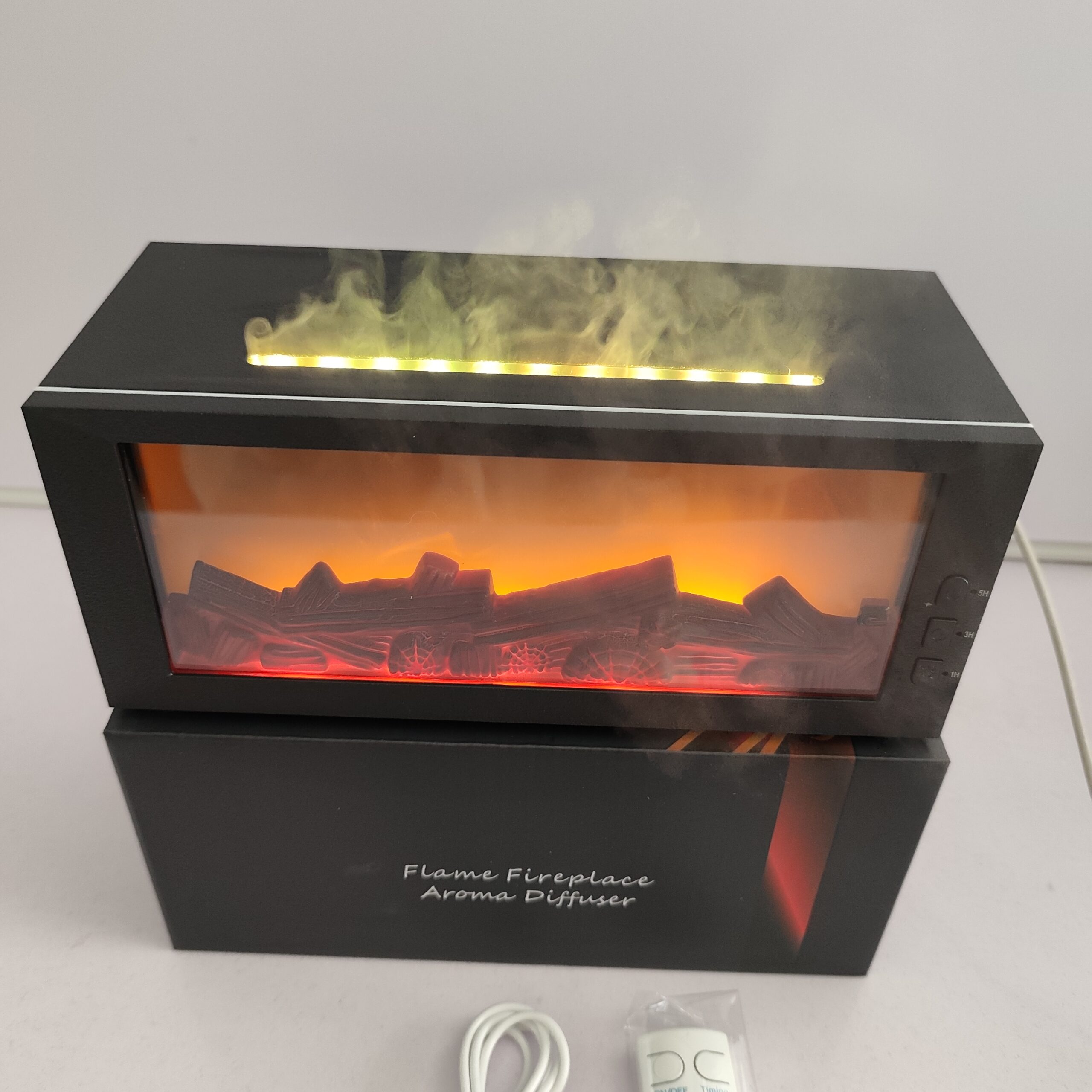 Yminigo PW01 3D Flame Ultrasonic Humidifier – 300ml with Realistic Campfire Glow, 7-Color Lights & Remote Control - Image 5