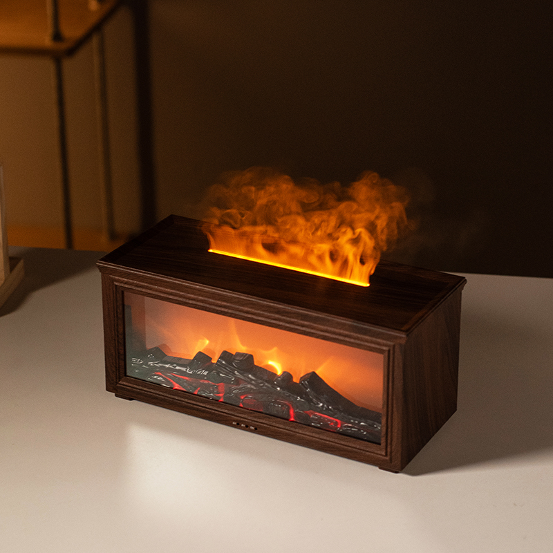 Yminigo Flame Fireplace Aroma Diffuser – 280ml with Realistic Fireplace Effect, 7-Color Light & Remote Control - Image 2