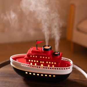 Yminigo YX-3000 Boat Flame Aroma Diffuser – 300ml with Simulation Flame, 7-Color Lights & Remote Control