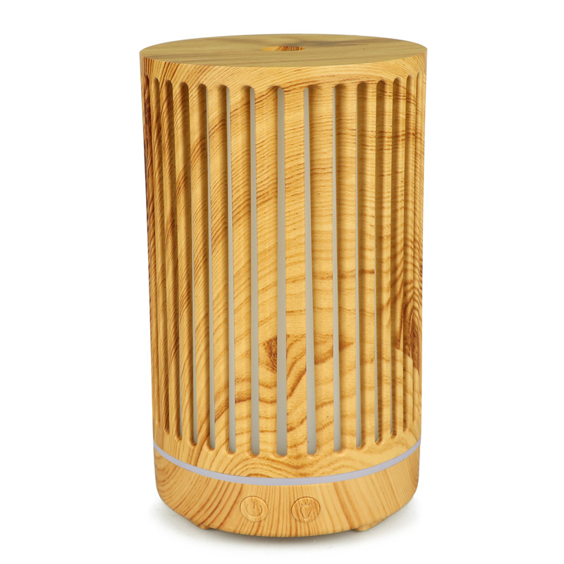 Yminigo YX-126 Wood Grain Aroma Diffuser – 200ml with Hollow-Out Design, 7-Color LED & Remote Control - Image 2