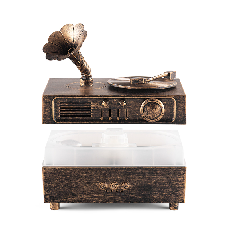 Yminigo Gramophone Humidifier – 160ml with Retro Design, 7-Color Light & Remote Control - Image 5