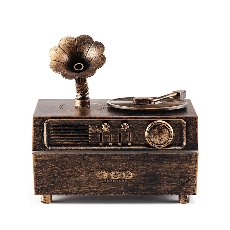 Yminigo Gramophone Humidifier – 160ml with Retro Design, 7-Color Light & Remote Control - Image 2