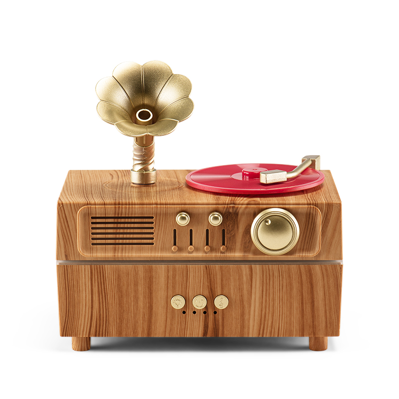 Yminigo Gramophone Humidifier – 160ml with Retro Design, 7-Color Light & Remote Control - Image 3