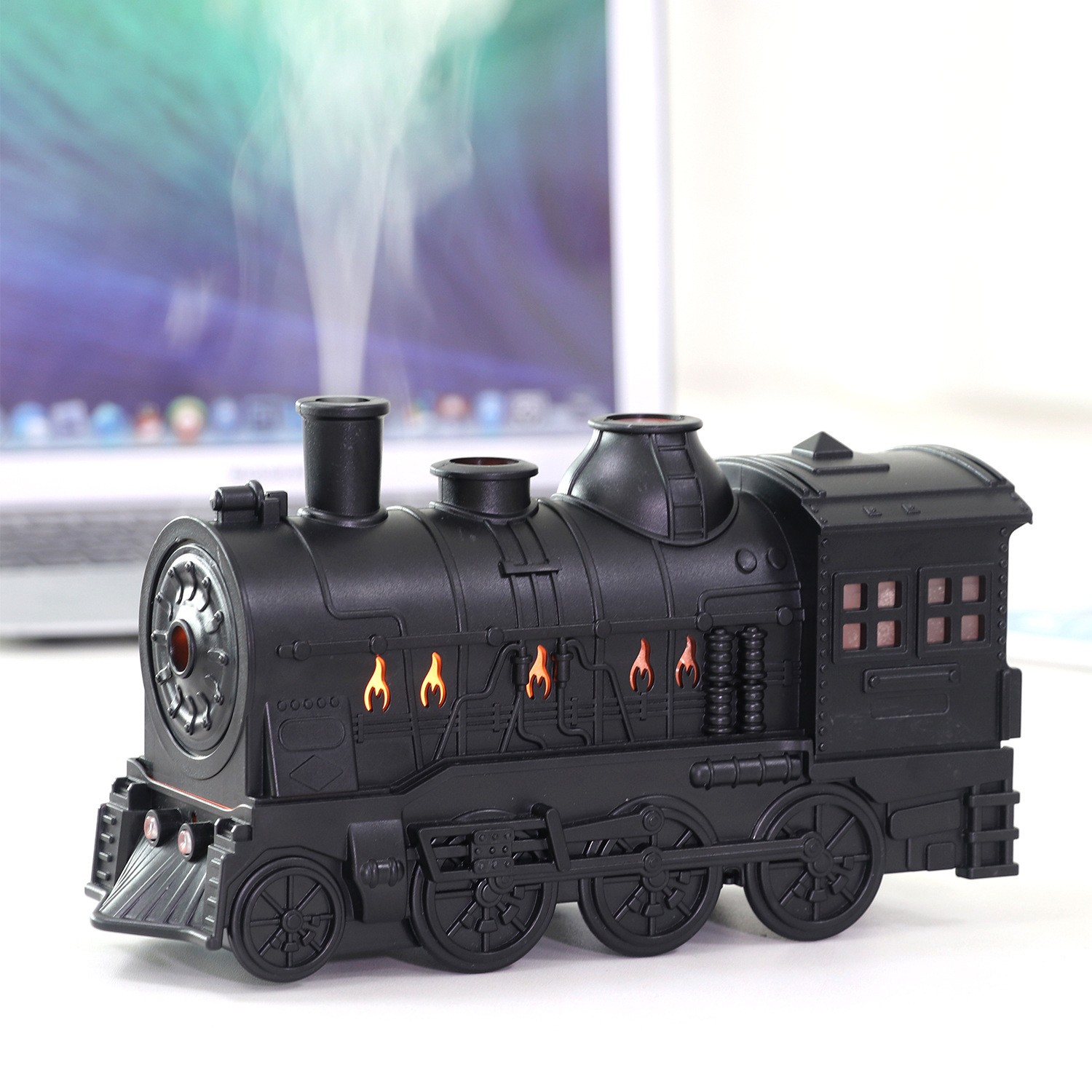 Yminigo YX-2102 Steam Train Aroma Diffuser – 300ml with White Noise, 7-Color Lights & Remote Control - Image 3