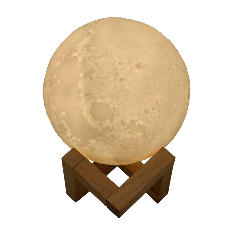 Yminigo Lunar Light Humidifier – 880ml Moon Lamp with 3 Lighting Colors, Touch Dimming & 30-Hour Runtime - Image 2