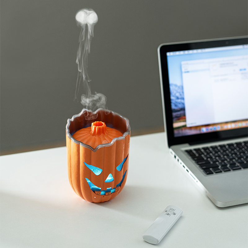 Yminigo V86 Aurora Aroma Diffuser – 300ml Pumpkin Design with Smoke Ring Mode, RGB LED & Remote Control - Image 4