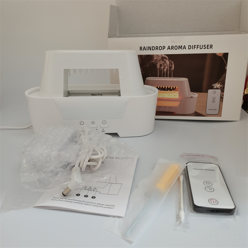 Yminigo Simulated Raindrop Aroma Diffuser – 300ml with 3-Color Lamp, Timer & Remote Control - Image 2