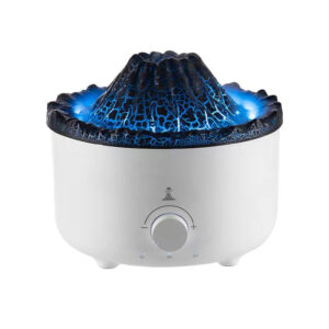 Yminigo 3D Volcano Flame Humidifier – 560ml with Jellyfish Smoke Ring, LED Light & Remote Control