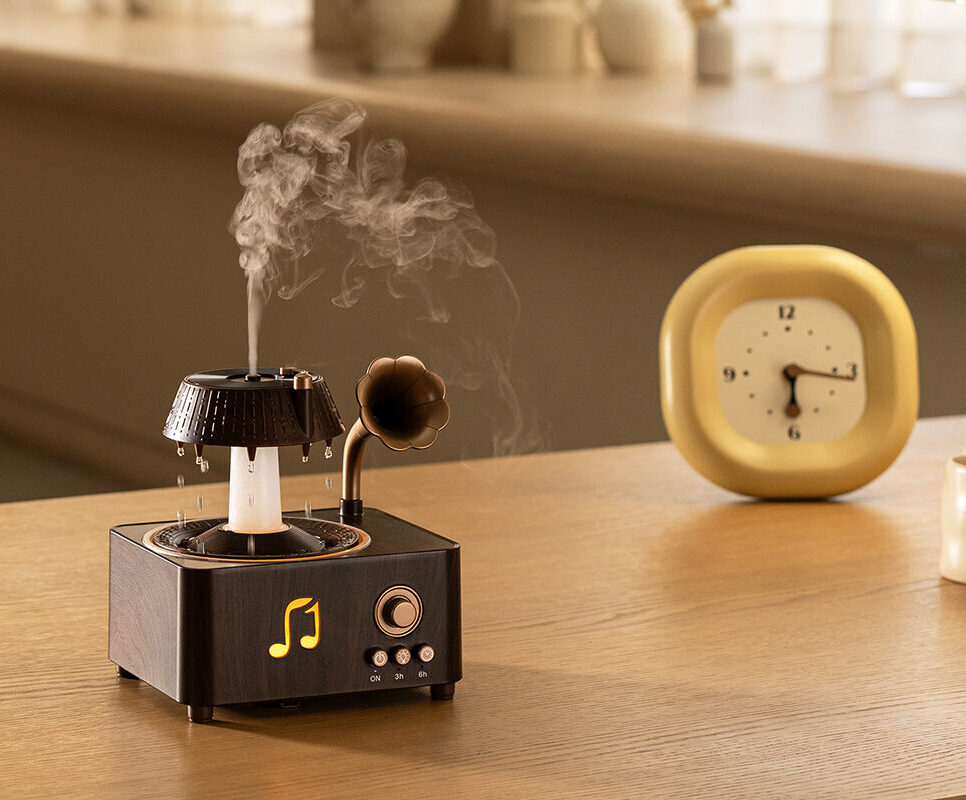 Yminigo V98 gramophone aroma diffuser with ON 3H 6H timer settings