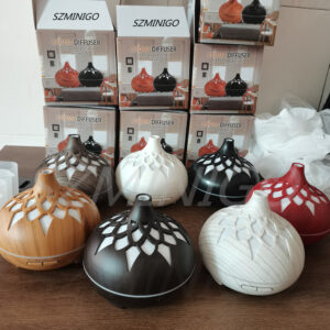 Yminigo wood grain aroma humidifier in multiple colors with packaging