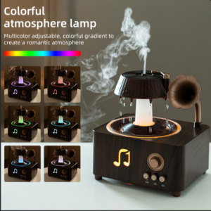 Yminigo V98 gramophone aroma diffuser with colorful atmosphere lamp