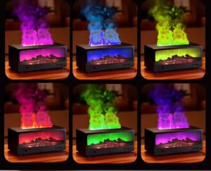 Yminigo LA-0661 flame aroma diffuser with 7-color gradient LED lighting