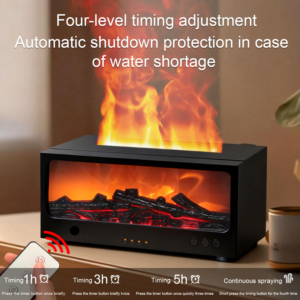 Yminigo LA-0661 flame aroma diffuser with four-level timer and waterless auto shut-off