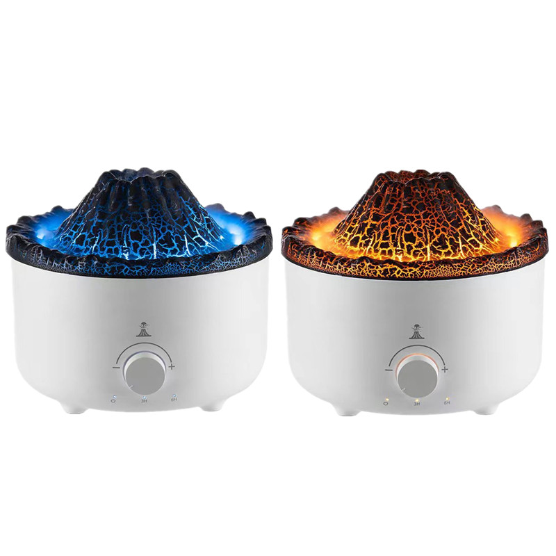 Yminigo 3D Volcano Flame Humidifier – 560ml with Jellyfish Smoke Ring, LED Light & Remote Control - Image 2