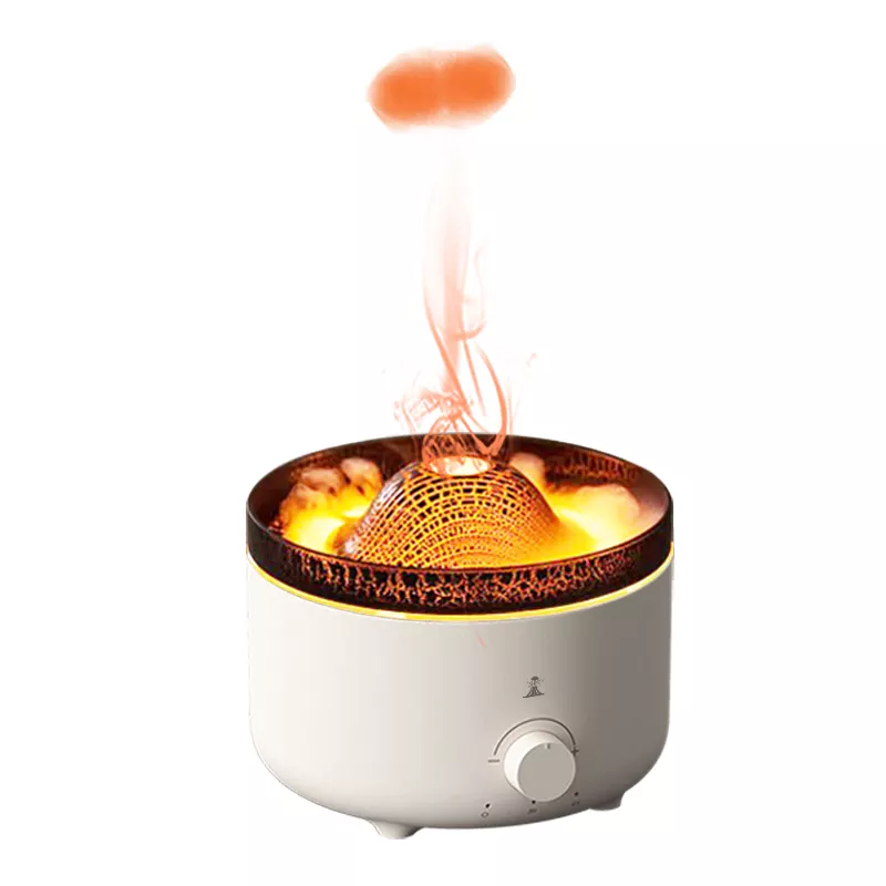 Yminigo 3D Volcano Flame Humidifier – 560ml with Jellyfish Smoke Ring, LED Light & Remote Control - Image 3