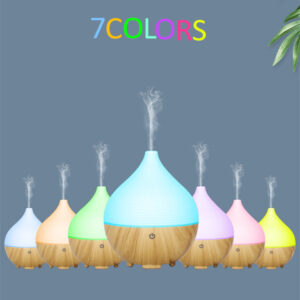 Yminigo dome wood grain aroma diffuser with 7 color LED lighting options