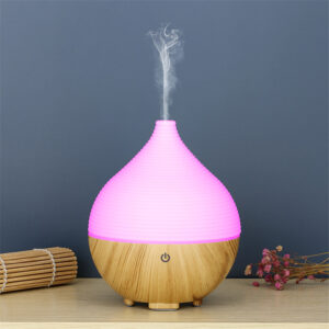 Yminigo dome wood grain aroma diffuser with pink light and mist