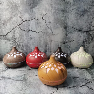Yminigo 500ml wood grain aroma humidifier in red, black, white and wood grain colors