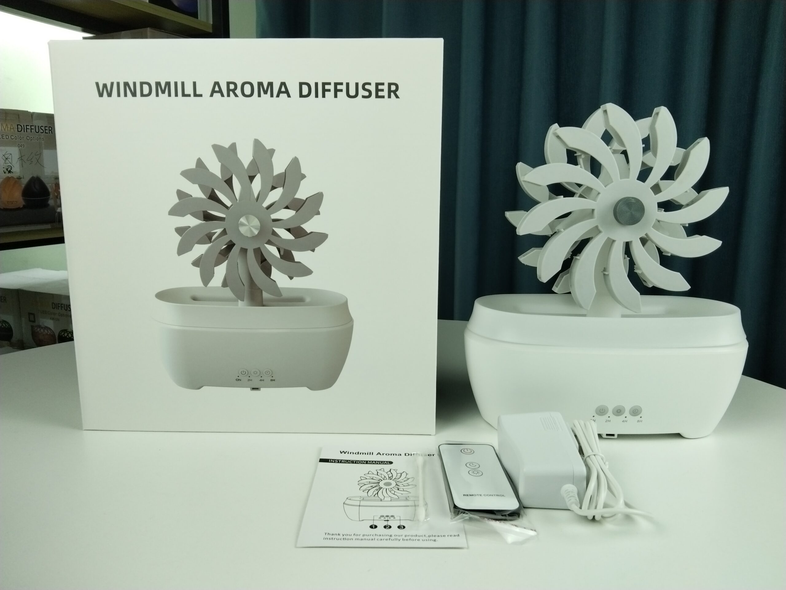 Yminigo V57 Windmill Humidifier – 300ml with 7-Color LED, Timer & Remote Control - Image 7