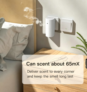 Yminigo ND-130 waterless aroma diffuser with wall-plug design and 65m² coverage