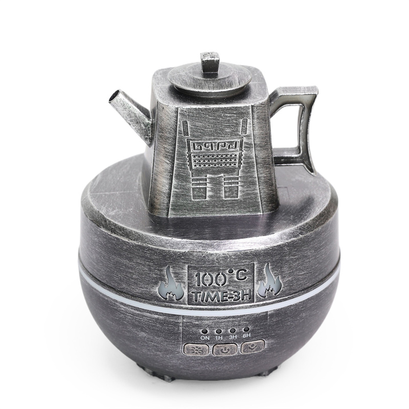 Yminigo Vintage Tea Kettle Humidifier – 140ml with 7-Color Light, Timer & USB Power - Image 4
