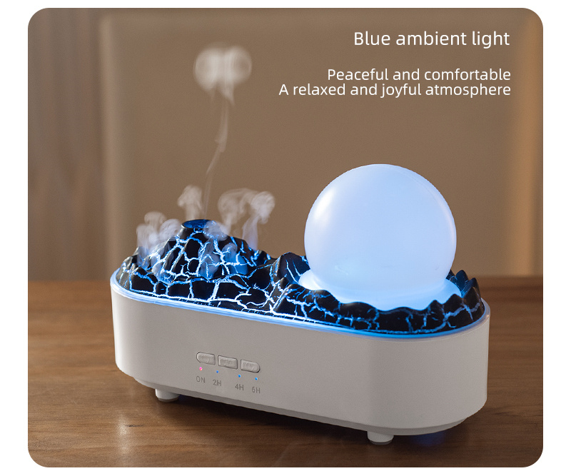 Yminigo Crystal Ball Flame Humidifier – 300ml with Jellyfish Spray, Volcano Mist & Bluetooth Music - Image 2