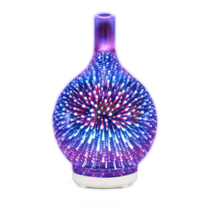 Yminigo 3D Firework Glass Aroma Humidifier – 100ml Diffuser with Remote Control & 14 Lighting Modes