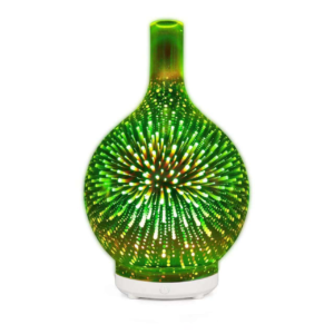 Yminigo glass aroma humidifier with green 3D firework lighting effect