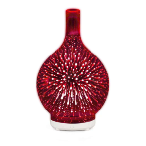 Yminigo glass aroma humidifier with red 3D firework lighting effect