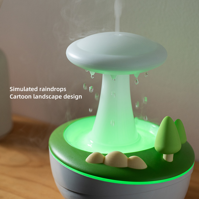 Yminigo V82 Raindrop Mushroom Humidifier – 280ml with 7-Color Light, Timer & 30dB Quiet Operation - Image 3
