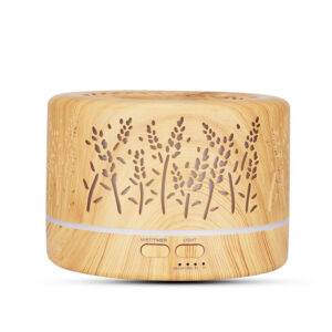Yminigo Botanical Wood Grain Aroma Humidifier – 700ml Diffuser with 7-Color Lights & Remote