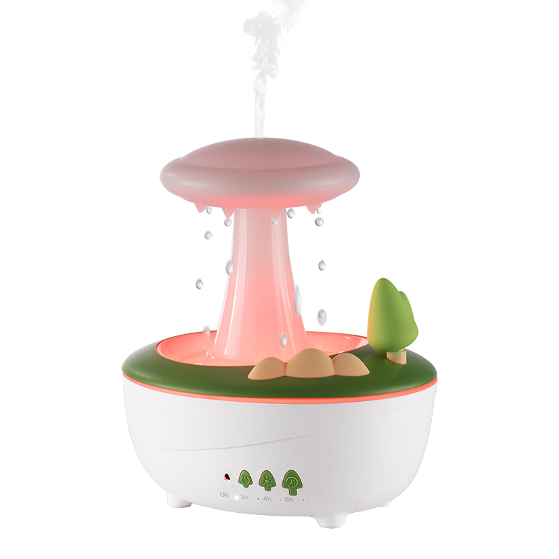Yminigo V82 Raindrop Mushroom Humidifier – 280ml with 7-Color Light, Timer & 30dB Quiet Operation - Image 4