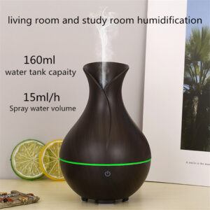 Yminigo KJR-169 dark wood vase humidifier with 160ml water tank and 15ml/h spray volume for living room use