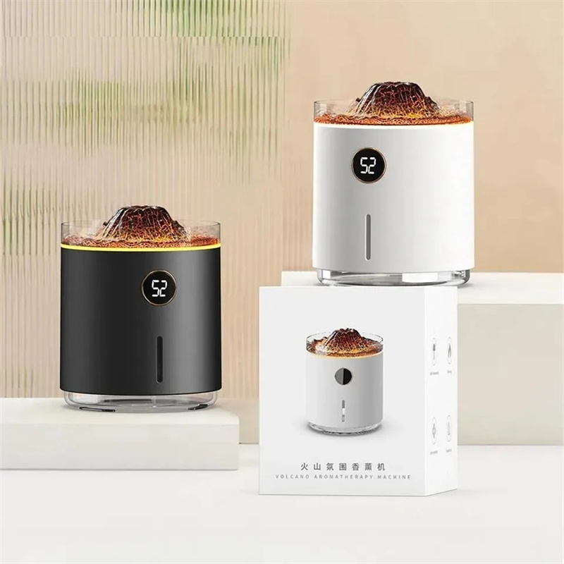 Yminigo V22 Volcano Flame Humidifier – 350ml Cordless Diffuser with 1200mAh Battery & Digital Display - Image 3