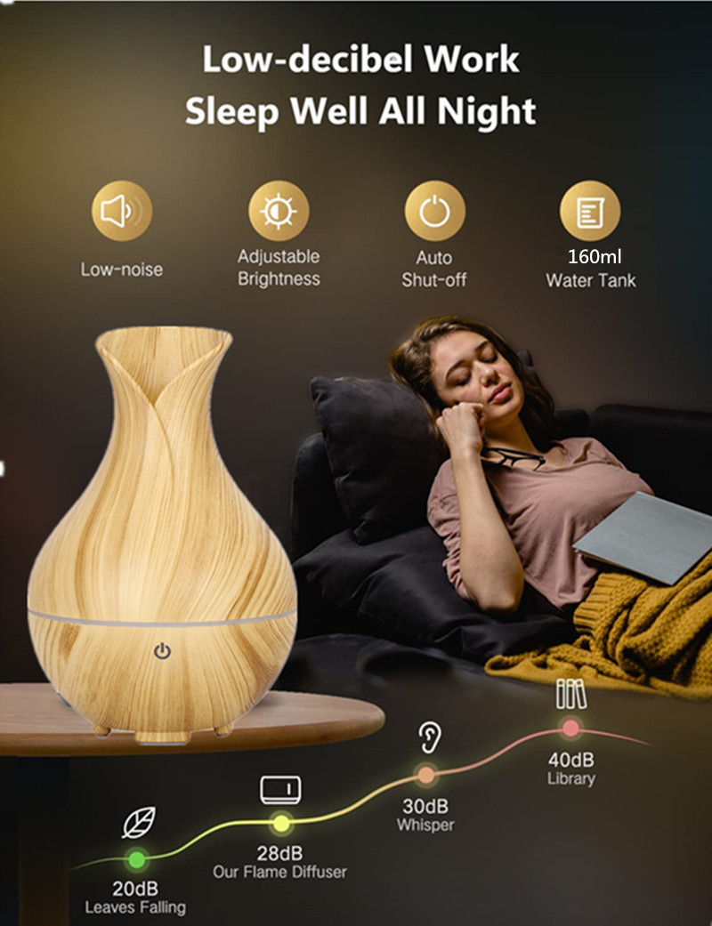 Yminigo low-decibel vase humidifier with 160ml tank for sleep