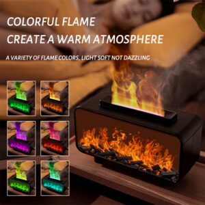 Yminigo LA-0659 aroma humidifier with colorful flame and 7-color LED lighting