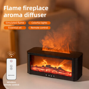Yminigo flame fireplace aroma diffuser with wireless remote control and simulated flame effect
