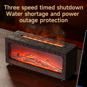 Yminigo Co6 flame humidifier showing timed shutdown and water shortage protection