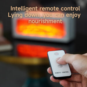 Yminigo Co6 flame aroma humidifier being controlled with an intelligent remote