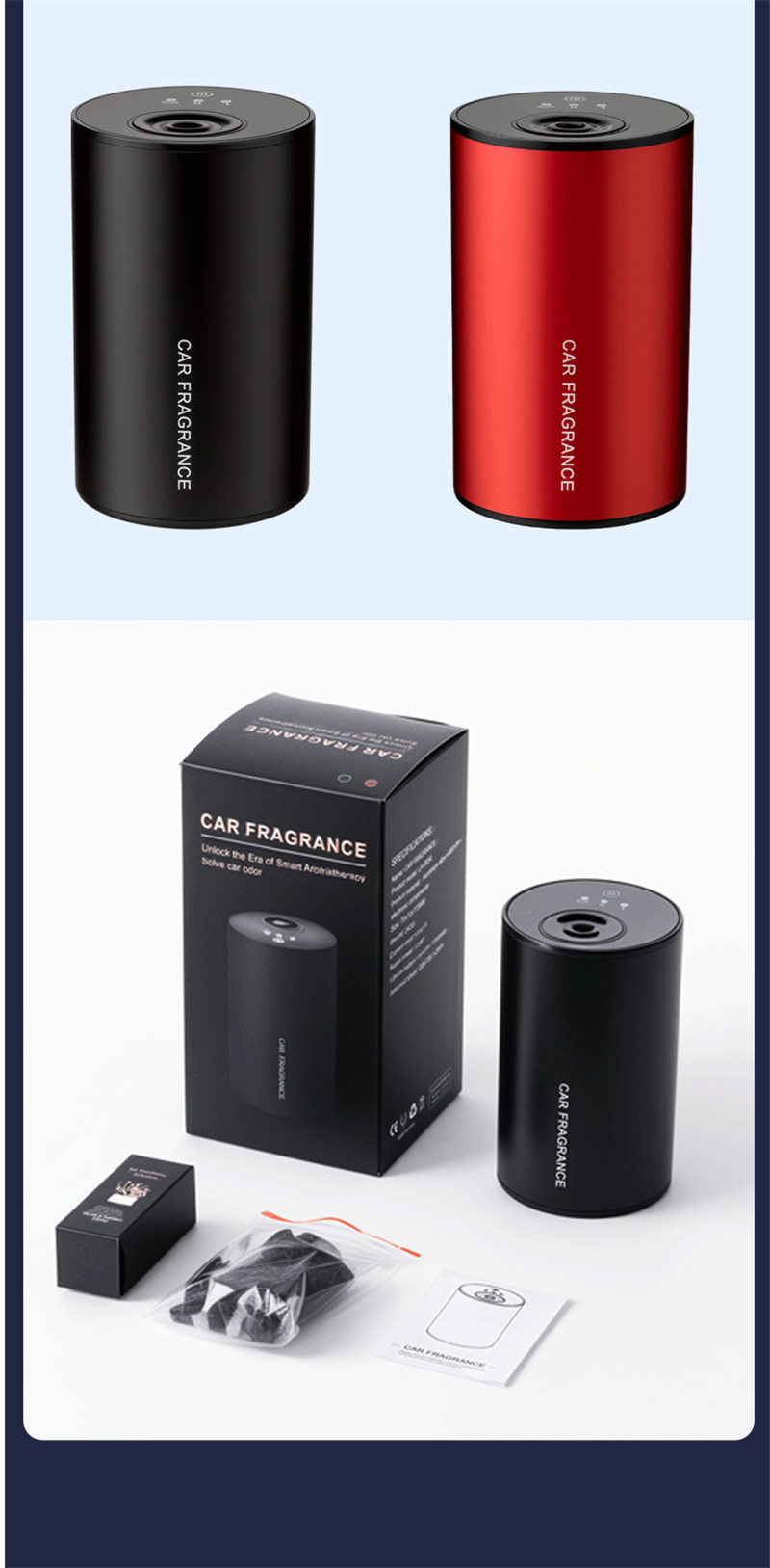 Yminigo Pure Essential Oil Car Aroma Diffuser – 10ml with Auto Start/Stop, 1200mAh Battery & 7-Color Light - Image 3