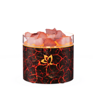Yminigo C03 Crystal Saltstone Aroma Humidifier – 160ml with 7-Color Light, Wood Grain & Crackle Finish